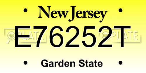 E76252T New Jersey License Plate