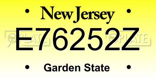 E76252Z New Jersey License Plate