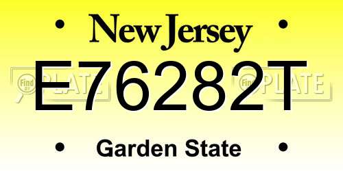 E76282T New Jersey License Plate