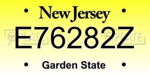 E76282Z New Jersey License Plate