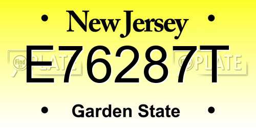 E76287T New Jersey License Plate