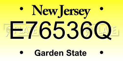 E76536Q New Jersey License Plate