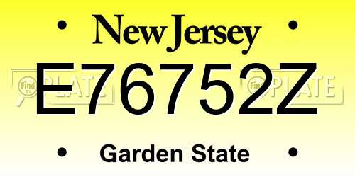 E76752Z New Jersey License Plate