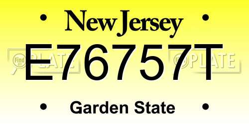 E76757T New Jersey License Plate
