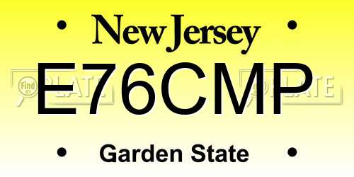 E76CMP New Jersey License Plate