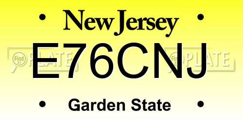 E76CNJ New Jersey License Plate