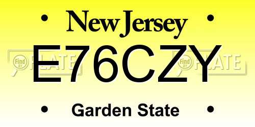 E76CZY New Jersey License Plate