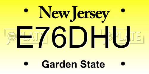 E76DHU New Jersey License Plate