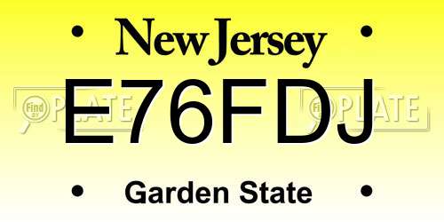 E76FDJ New Jersey License Plate