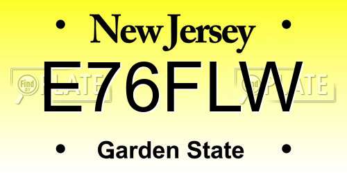 E76FLW New Jersey License Plate