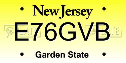 E76GVB New Jersey License Plate