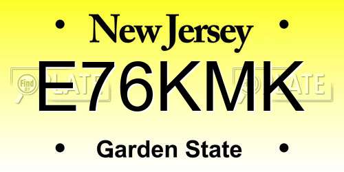E76KMK New Jersey License Plate