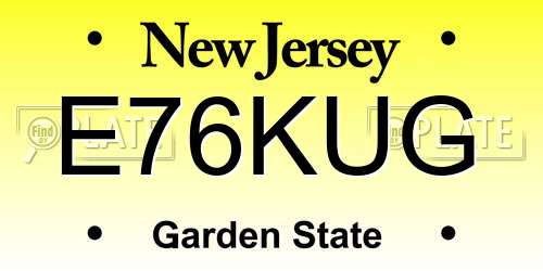 E76KUG New Jersey License Plate