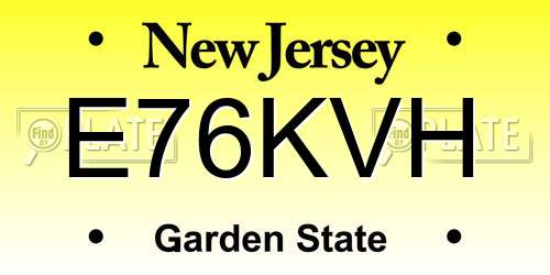 E76KVH New Jersey License Plate