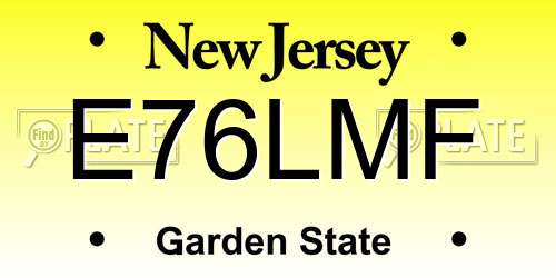 E76LMF license plate in NJ state