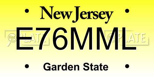 E76MML New Jersey License Plate