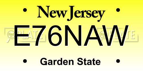E76NAW New Jersey License Plate