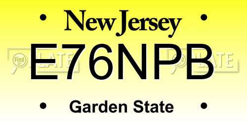 E76NPB New Jersey License Plate
