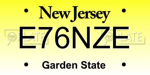 E76NZE New Jersey License Plate