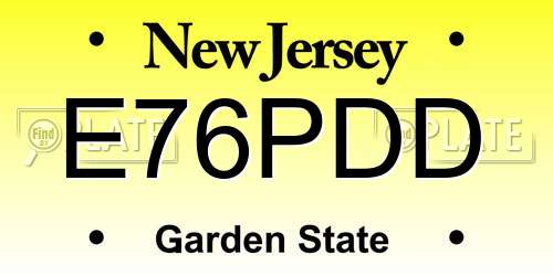 E76PDD New Jersey License Plate