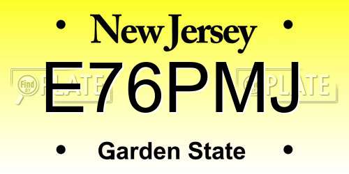 E76PMJ New Jersey License Plate