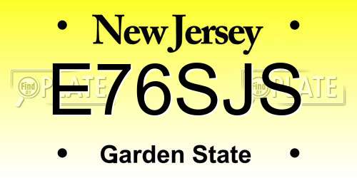 E76SJS New Jersey License Plate