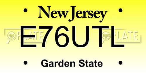 E76UTL New Jersey License Plate