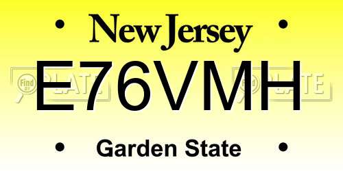 E76VMH New Jersey License Plate
