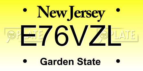 E76VZL New Jersey License Plate