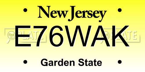 E76WAK New Jersey License Plate