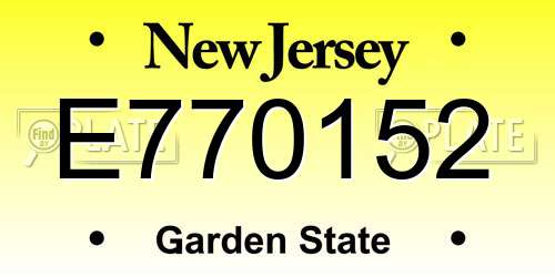 E770152 New Jersey License Plate