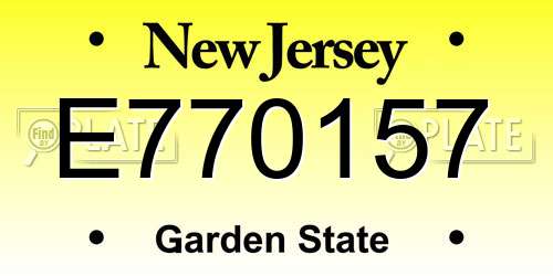 E770157 New Jersey License Plate
