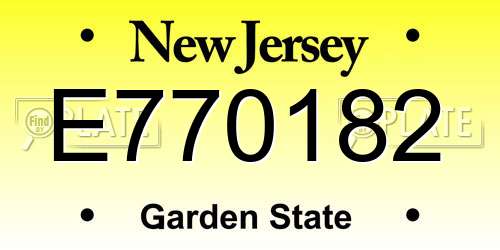 E770182 New Jersey License Plate