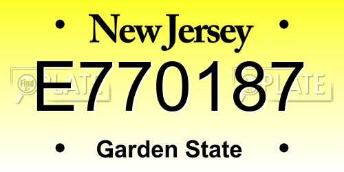 E770187 New Jersey License Plate