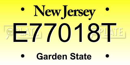 E77018T New Jersey License Plate