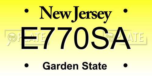 E770SA New Jersey License Plate