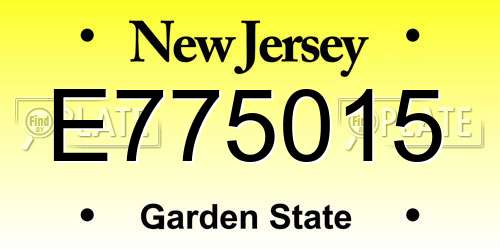 E775015 New Jersey License Plate