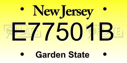 E77501B New Jersey License Plate