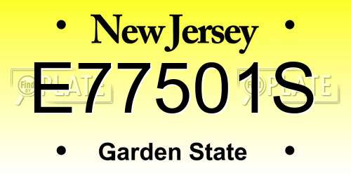 E77501S New Jersey License Plate