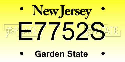 E7752S New Jersey License Plate