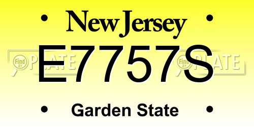 E7757S New Jersey License Plate