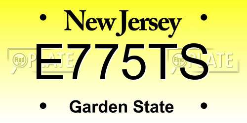 E775TS New Jersey License Plate