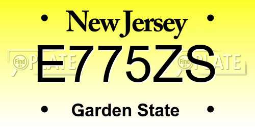 E775ZS New Jersey License Plate