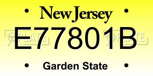 E77801B New Jersey License Plate