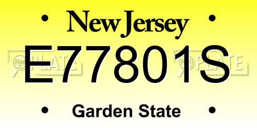 E77801S New Jersey License Plate