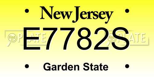 E7782S New Jersey License Plate