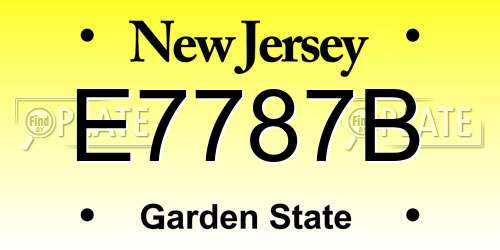 E7787B New Jersey License Plate
