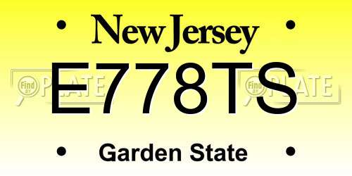 E778TS New Jersey License Plate