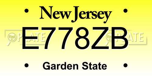 E778ZB New Jersey License Plate