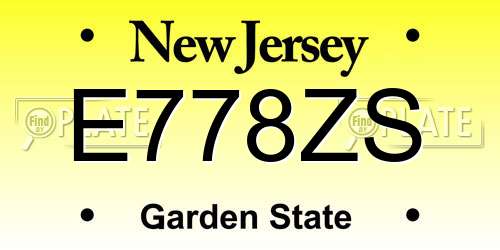 E778ZS New Jersey License Plate